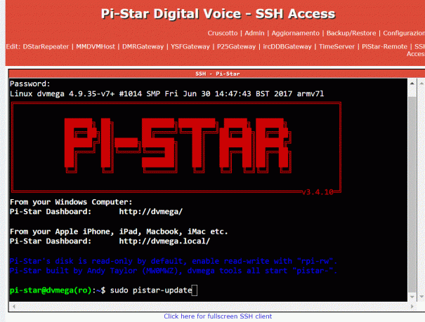 pi-star SSH